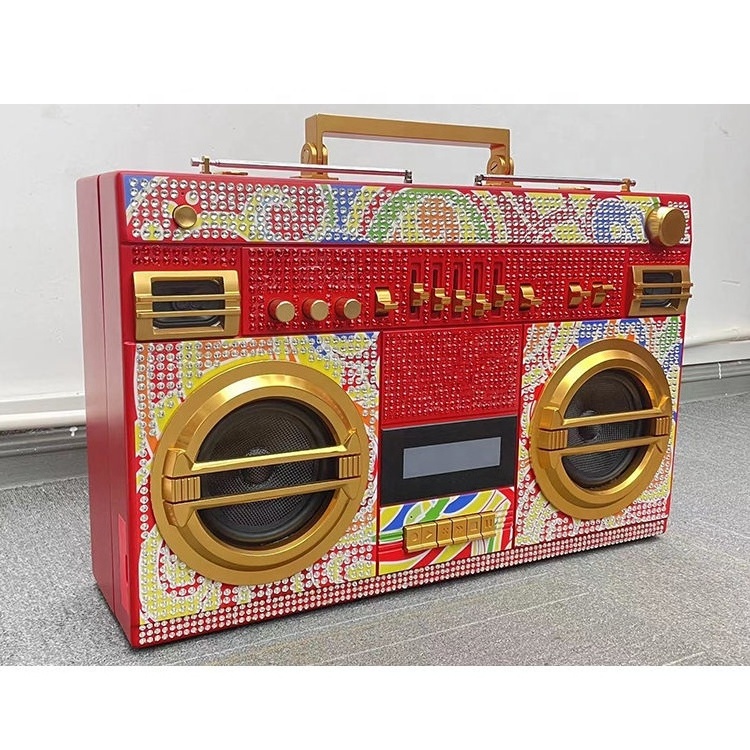 Portable Retro Gift Boombox  With Bluetooth Speaker AM FM Radio Player