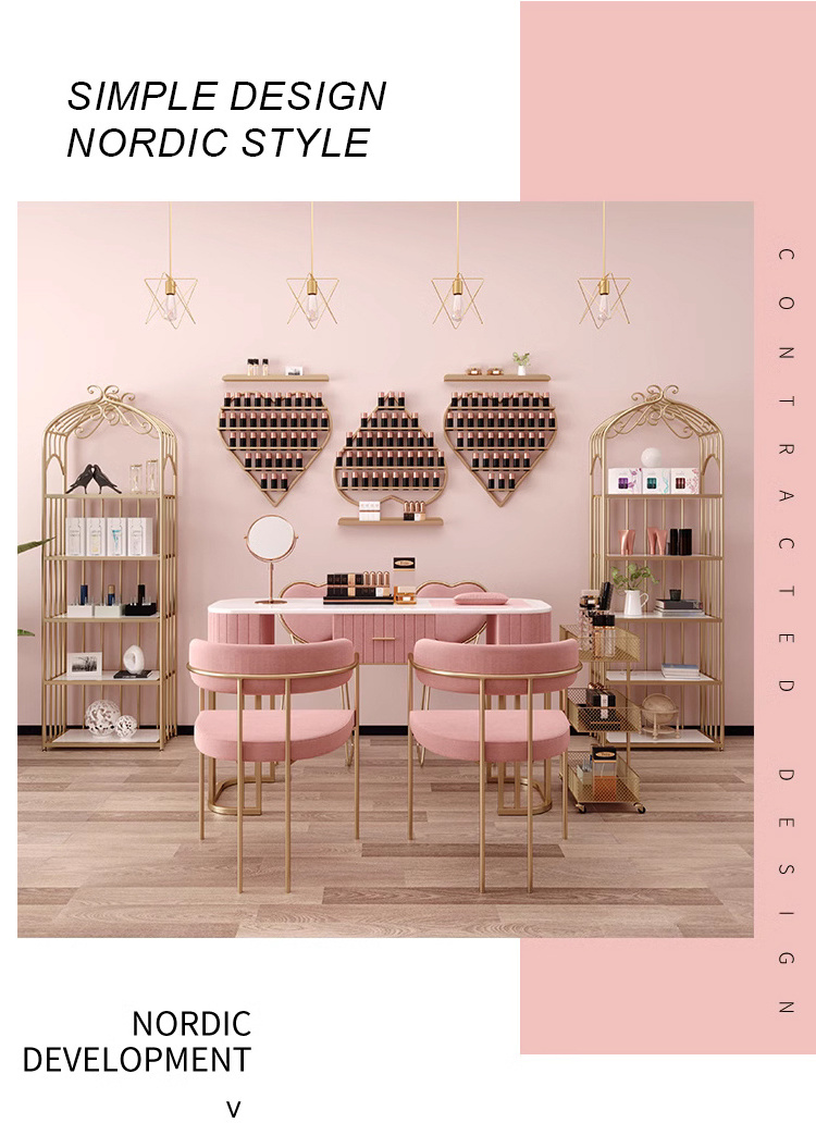 Nails Supplies Salon Table Nail Tables With Dust Collector Cheap Exhaust Fan Pink Manicure Portable Double Art Mat Furniture