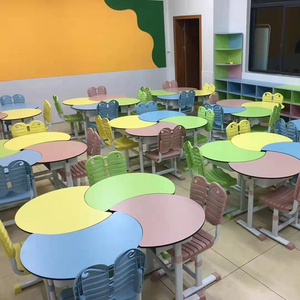 SW Primary Kid Classroom Chairs Sets Wood And Plastic Child Pre School Cheap Table And Chair Sets Kindergarten Daycare Furniture