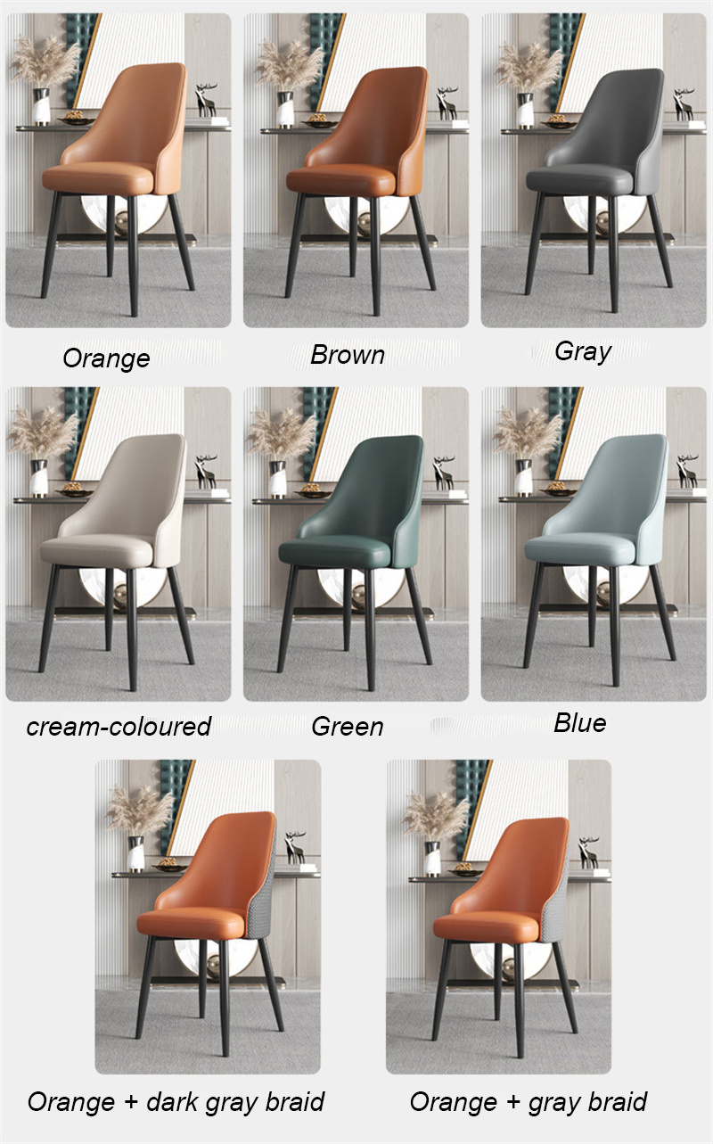 Wholesale Modern Pu White Genuine Metal Black Restaurant Luxury Indoor Hotel Furniture Upholstered Leather Dining Chair