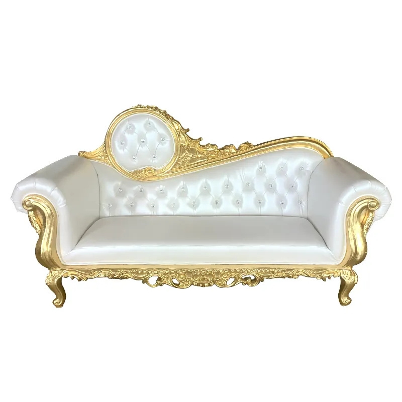 Events furniture Wholesale Luxury Party Furniture White Gold Wedding Royal Queen Sofa King Throne Chair