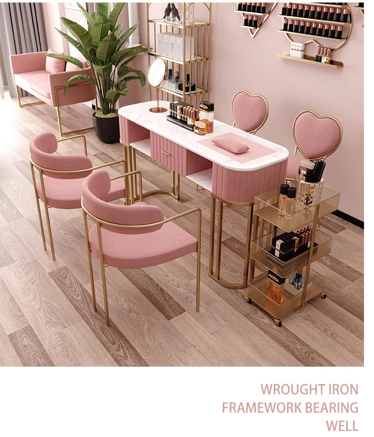 Nails Supplies Salon Table Nail Tables With Dust Collector Cheap Exhaust Fan Pink Manicure Portable Double Art Mat Furniture