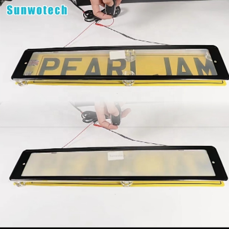 Eu Standard Car License Plate hide cover Holder Wholesale PDLC Smart Film License Plate Cover with Remote Control