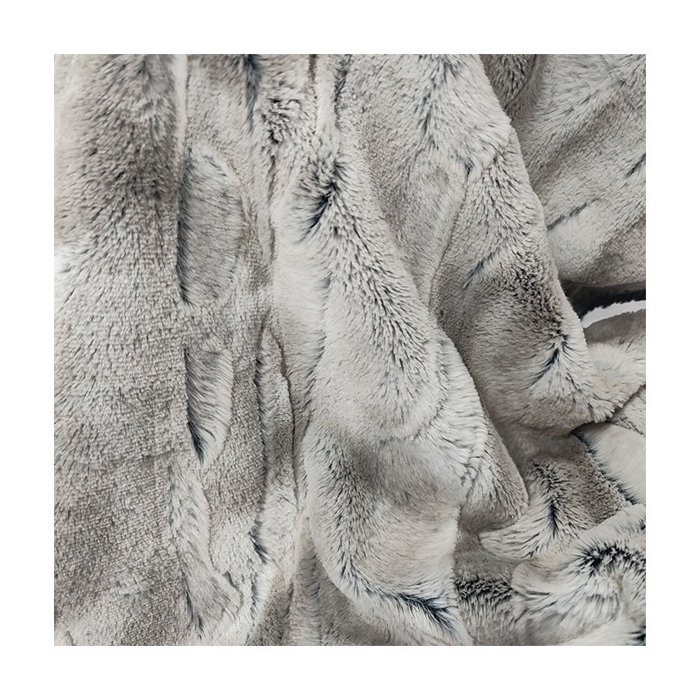 Wholesale Super Soft Gray Scratch Bottom Printed Brushed PV Velvet Fabric For Blanket