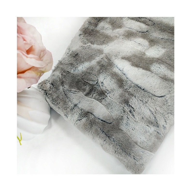 Wholesale Super Soft Gray Scratch Bottom Printed Brushed PV Velvet Fabric For Blanket