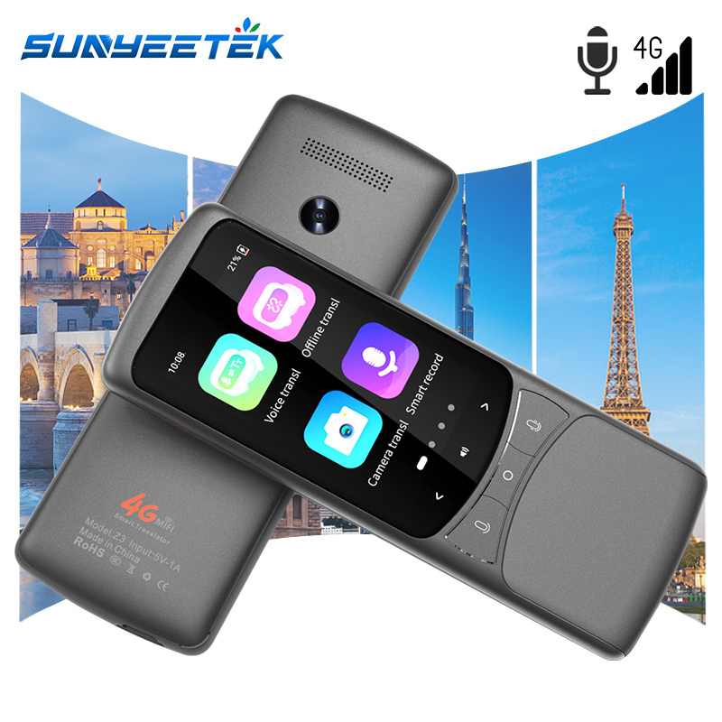 Sunyeetek Z3 Language Translator Voice Translate 135 Languages 4G/WiFi/SIM Offline Translation Multi-Language Translator