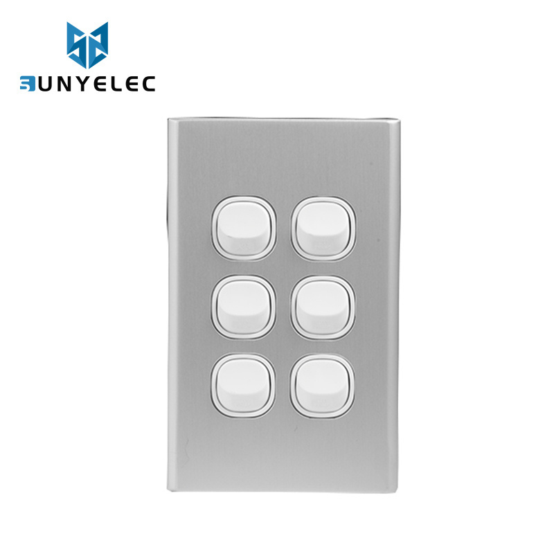 OEM/ ODM Factory Made Design Own Brand Mass 5 Gang Australian Standard Electrical Wall Switch Plate