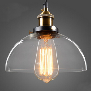 Half-Globe Vintage Industrial Ceiling Lamp,Clear Glass pendant lighting for kitchen island Loft Shade Fixture