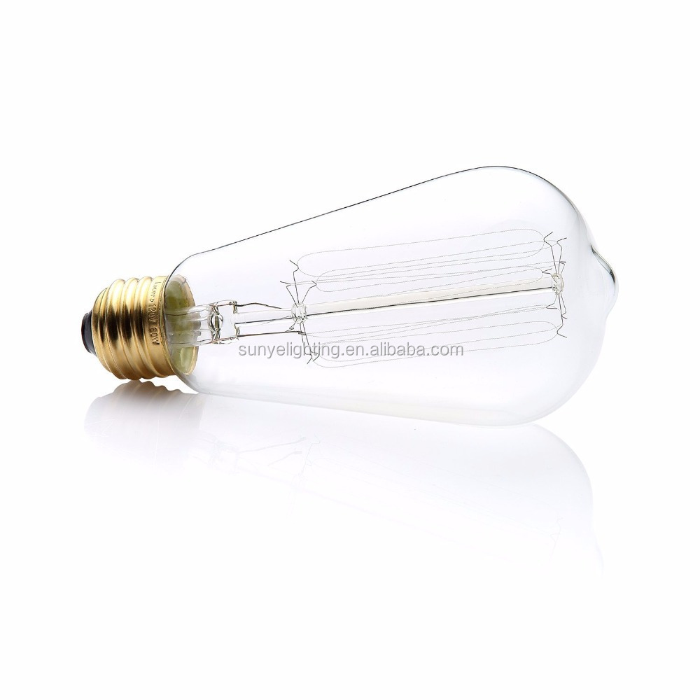 Edison Bulb ST64 60W Dimmable-Clear Glass Old Fashioned Light Bulbs with Antique Thomas Edison Style