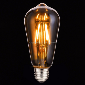 Vintage Edison Light Bulb Amber Glass 40W ST64 Antique LED Bulb Lights