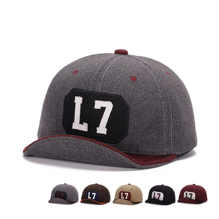 Flip Up Brim Trucker Cap Embroidery Logo Custom Baseball Hat Snapback Short Brim