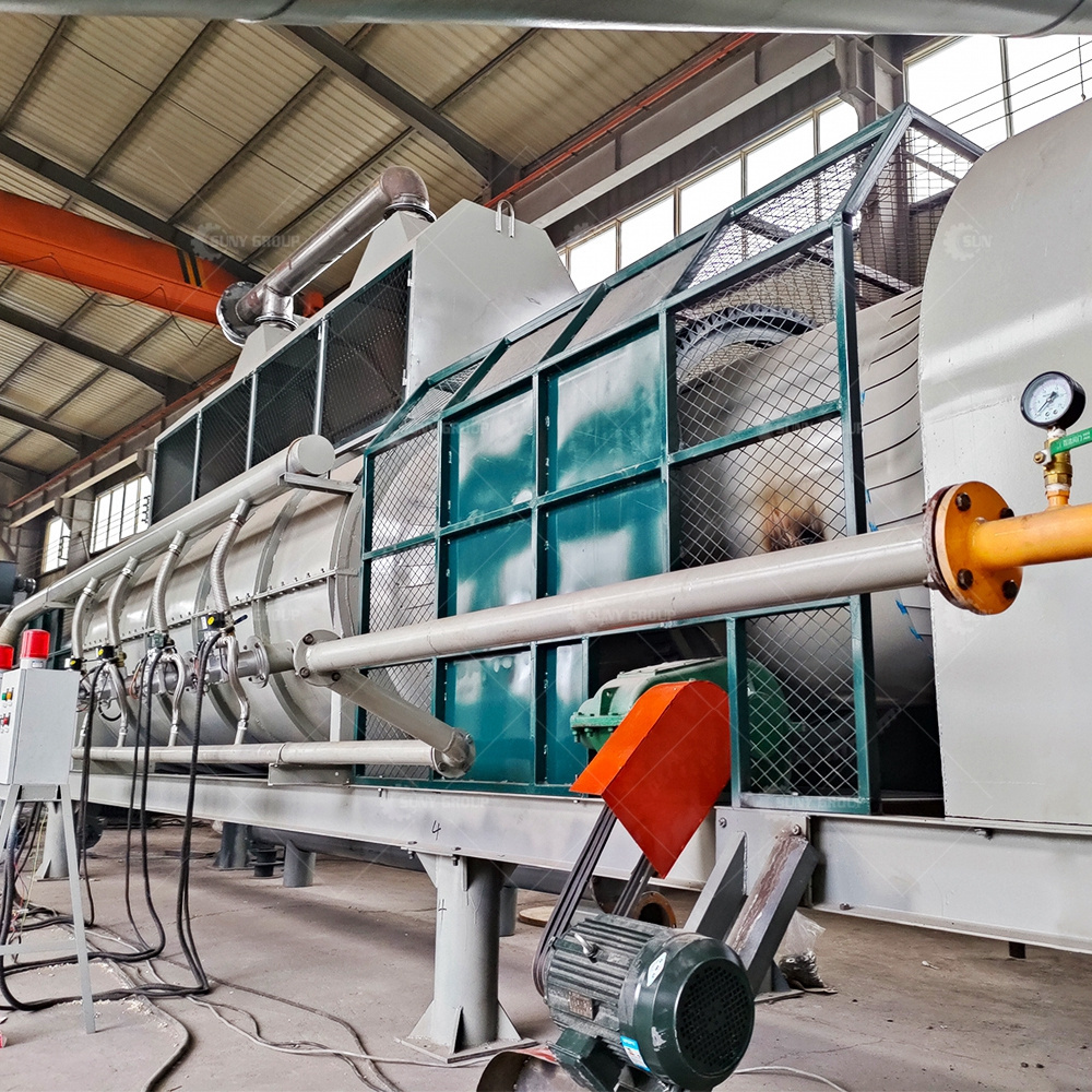 Hot Air Flow Continuous Rotary Biochar Pyrolysis Carbonization Stove Bio Carbon Charring Furnace Charcoal Making Machine