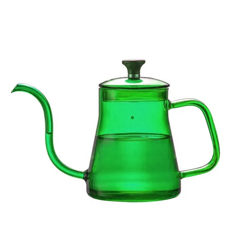 SUNYO Wholesale Custom Logo Heat Resistant Colored Glass Water Tea Coffee Pot Carafe With Handle