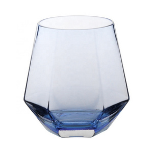 Diamond Blue Whiskey Rocks Glass Old Fashioned Drinking Glasses Gift Set Whiskey glasses Set