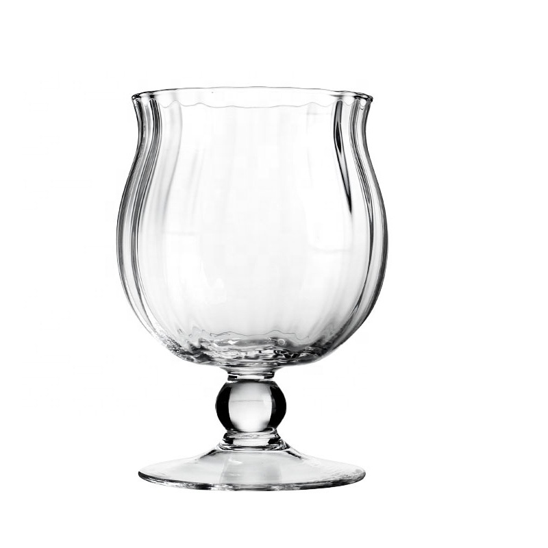 Rippled Crystal  Cognac Glasses Set of 2  Premium Crystal Clear Glass, Stylish Brandy Snifters, Cocktail Glass Gift Set