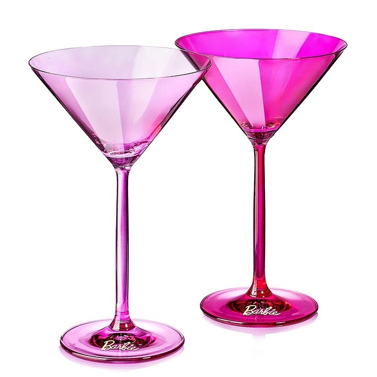 Handmade Craft Customized Unique Pink Colored Cocktail Martini glasses Cup for Party, Bar,Wedding