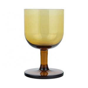 Handmade Customized Solid Amber Colored Water Wine Goblet Glasses for Wine ,Juice,Milk