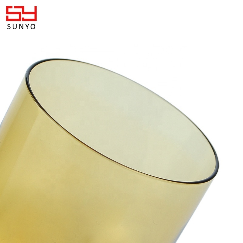 Handmade Customized Solid Amber Colored Water Wine Goblet Glasses for Wine ,Juice,Milk