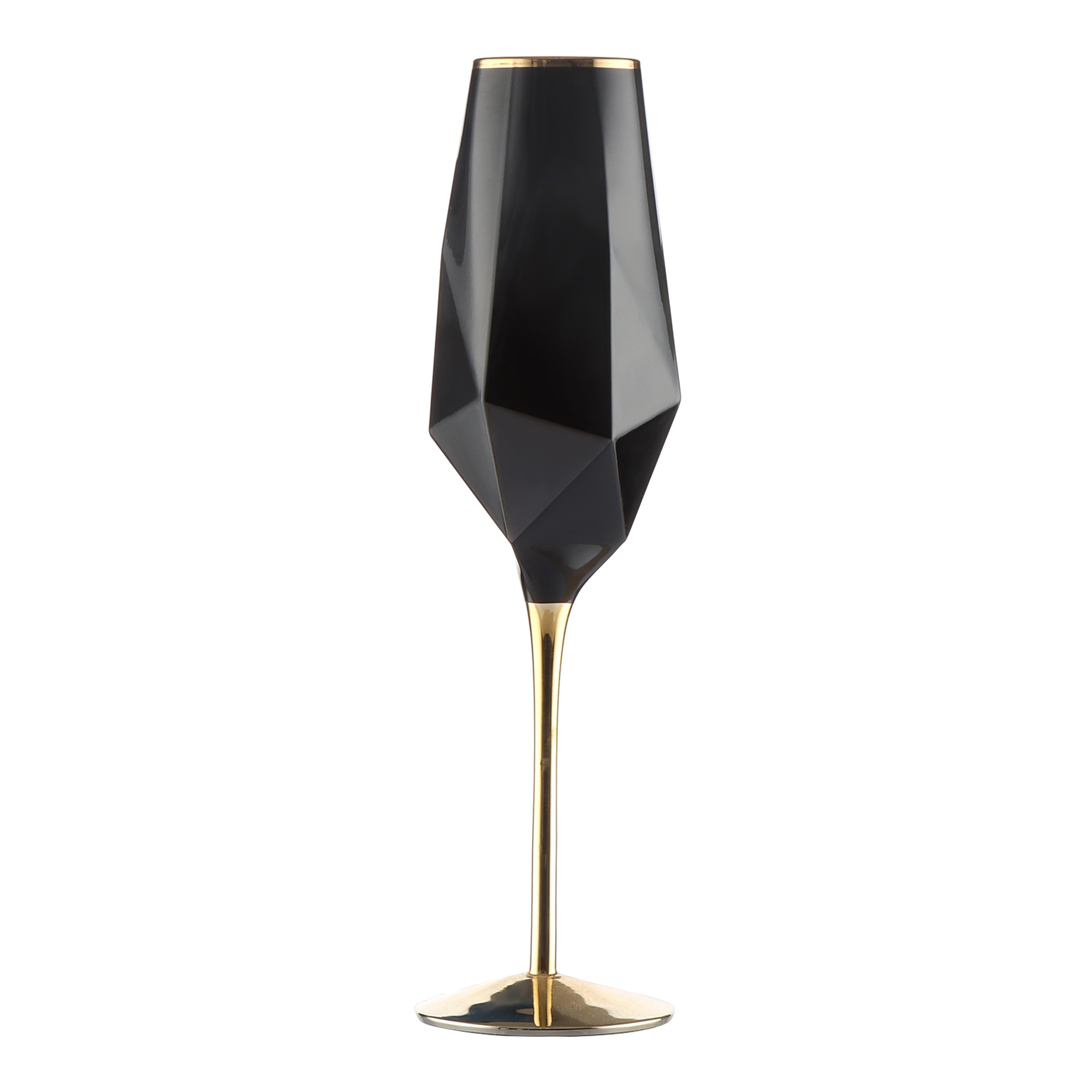 Solid Black Color Wine Glasses With Gold Rim Glass Wine Set of 4 Champagne Glass Tumbler Glass