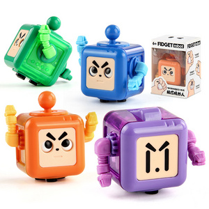 2024 Funny Big Eyes Robot Fidget Cube Toys 6-sided Playable Sensory Toys Stress Relief Gifts For Kids Adult