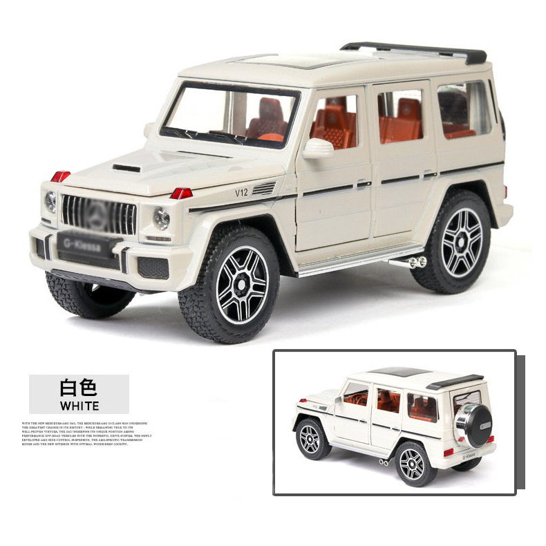 1: 24 G63 Off-road Alloy Car Model with Sound-light Feedback Vehicle Toy for Children's toys