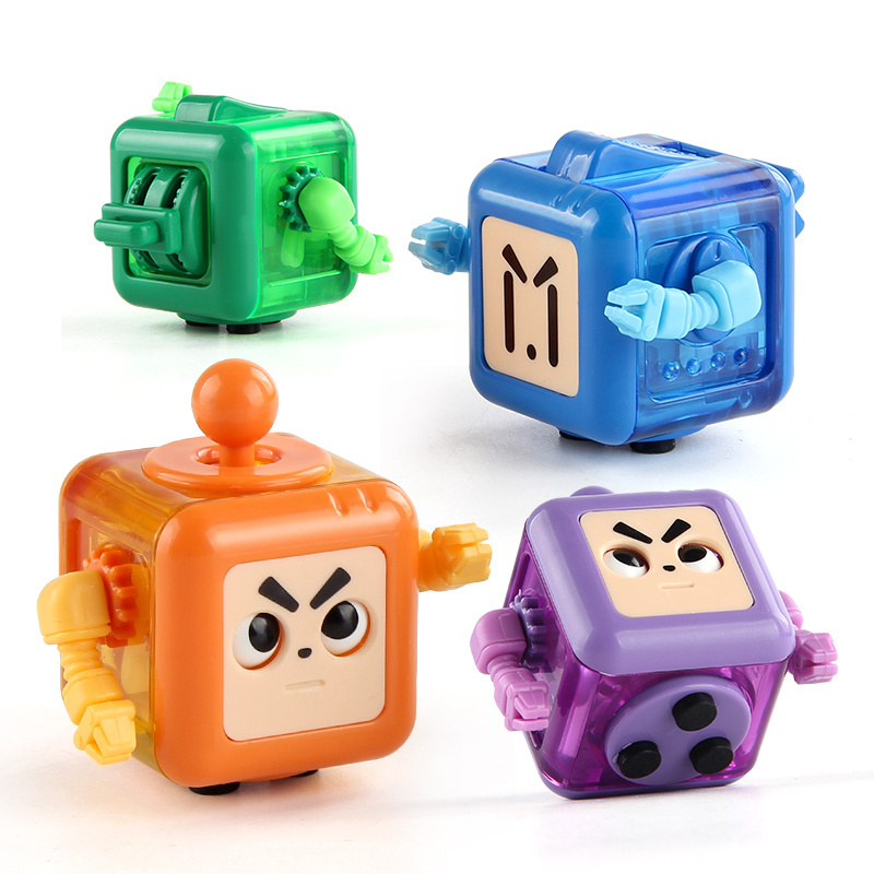 2024 Funny Big Eyes Robot Fidget Cube Toys 6-sided Playable Sensory Toys Stress Relief Gifts For Kids Adult