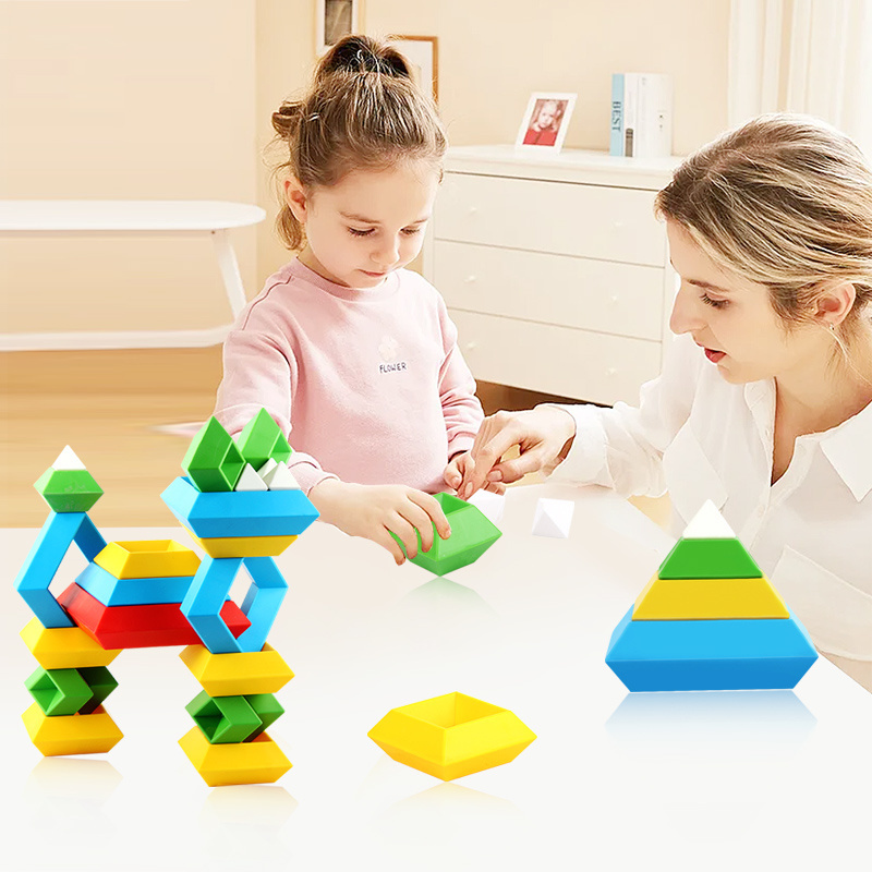 Creative Kids 3D Puzzle Block Imagination Logic Rainbow Stacking Montessori Kindergarten Other Educational Toys For Children