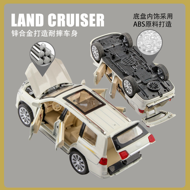 1:24 LAND CRUISER Metal Model Car Toys Alloy Toys Alloy Diecast Sound And Light Collection Kid Toy Gift