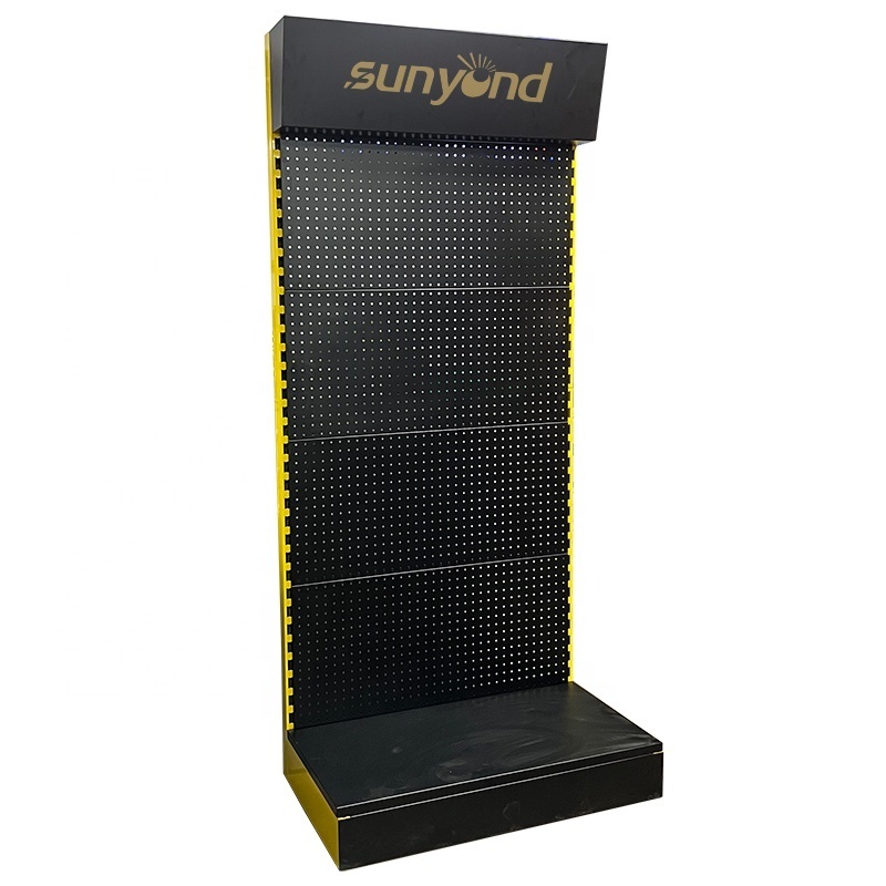 High bearing capacity perforated scarf display stand metal board keychain tools display stand rack with hooks