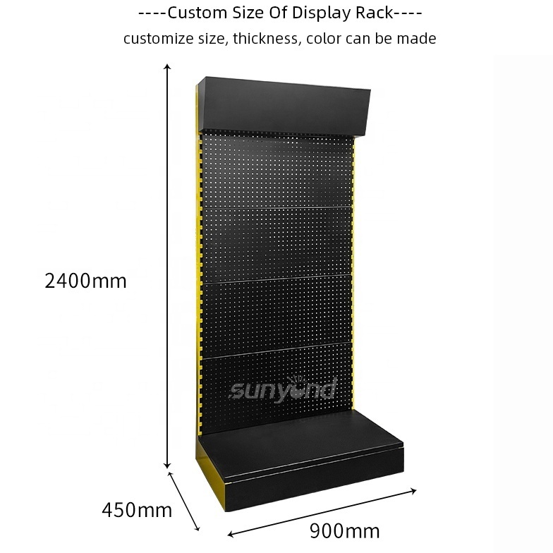 High bearing capacity perforated scarf display stand metal board keychain tools display stand rack with hooks