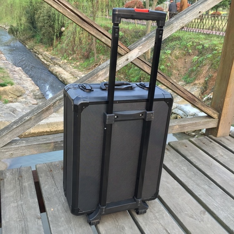 Pull rod aluminum case tool case Aluminum Tool Carrying Flight Case Box with trolley and wheels