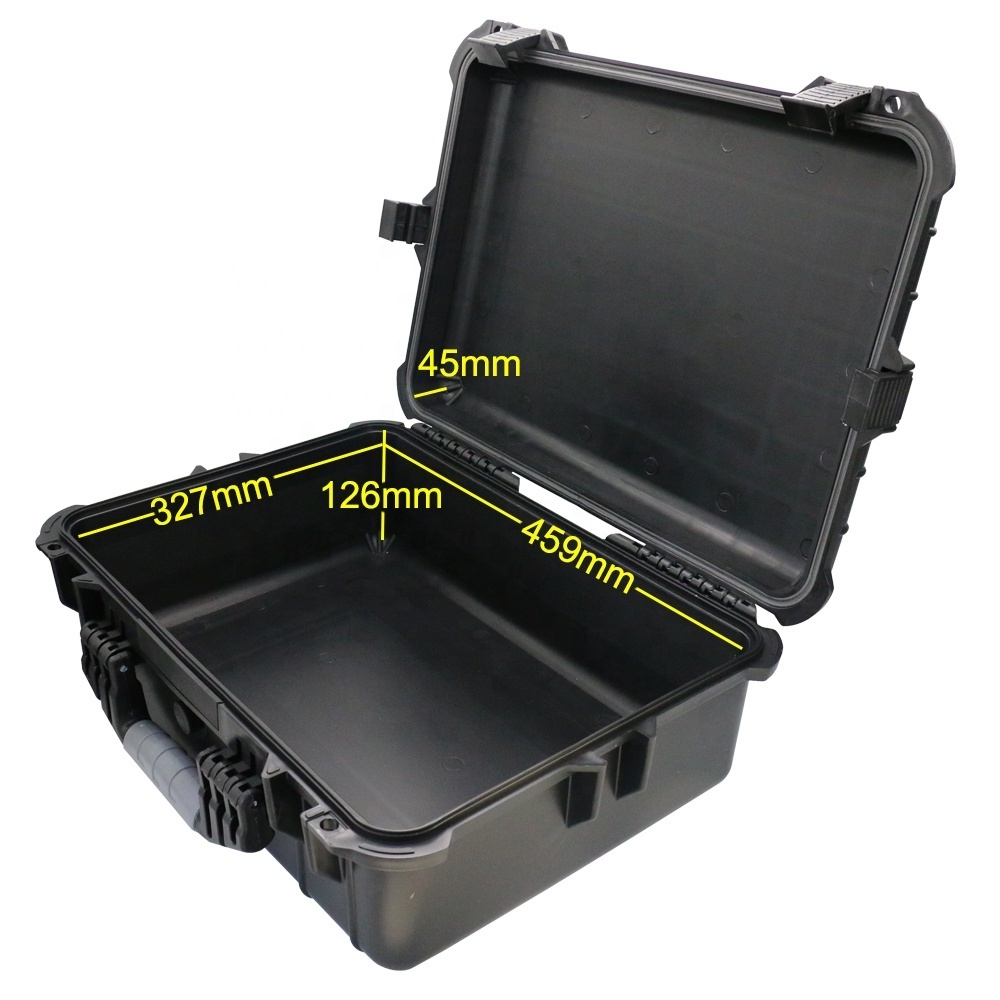 Standard protective handy plastic equipment case with foam and logo for electronic device