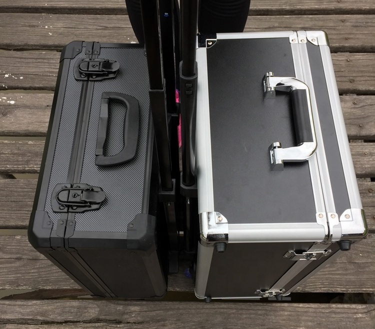 Pull rod aluminum case tool case Aluminum Tool Carrying Flight Case Box with trolley and wheels