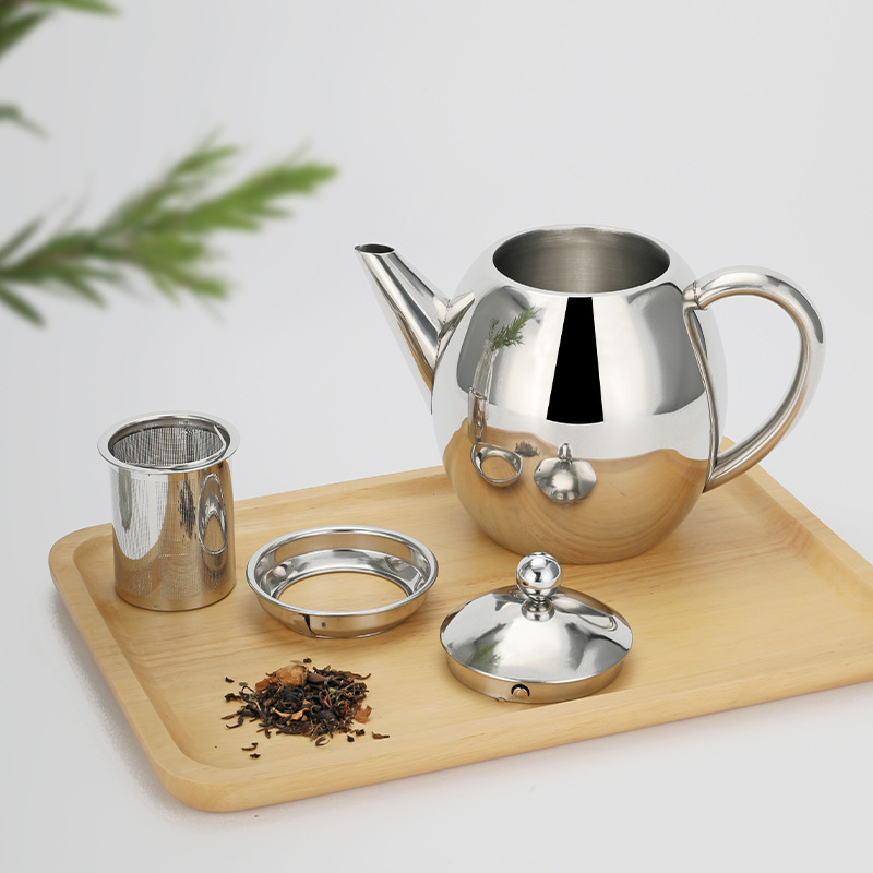 High-quality 304 stainless steel teapot tea brewing kettle with filter Scented tea pot wholesale