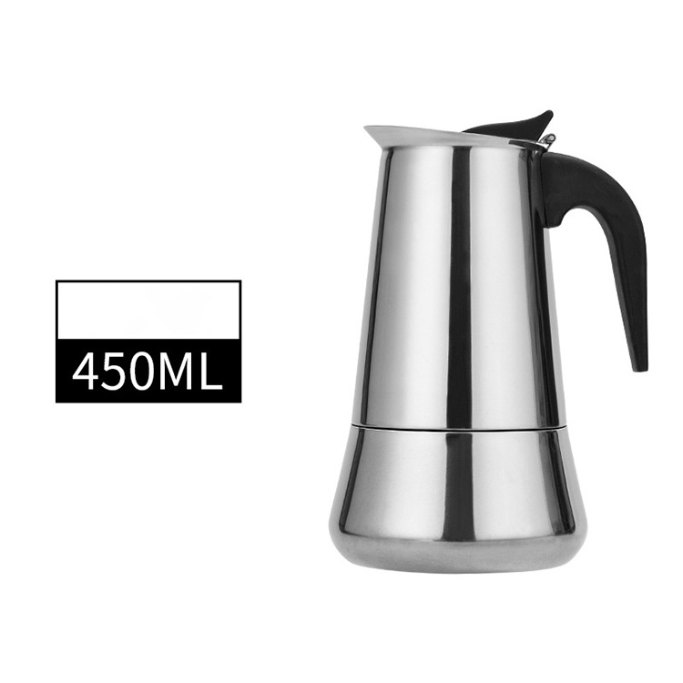 Multi Stoves Compatible Moka Pot Induction in Stainless Steel 2/4/6/9/12 Cup Espresso coffee maker Moka Pot