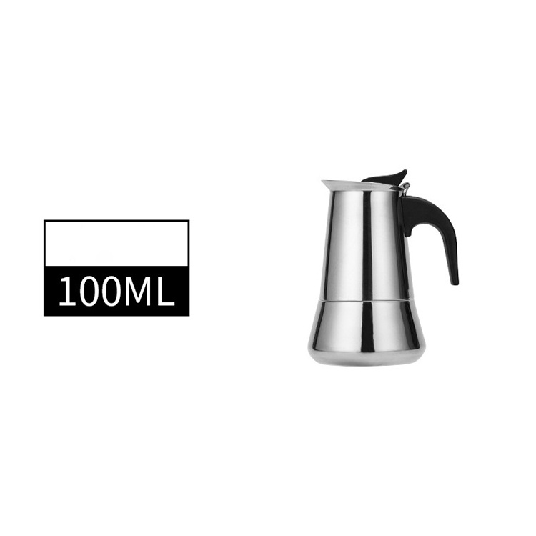 Multi Stoves Compatible Moka Pot Induction in Stainless Steel 2/4/6/9/12 Cup Espresso coffee maker Moka Pot