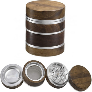 China Factory 4 Piece 63mm Herb Grinder Aluminum Large 2.5 Inch Walnut OEM Spice Grinder Wholesale