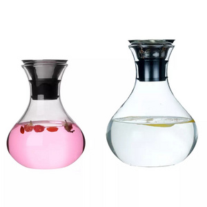 China factory Wholesale hand-blown decanter high borosilicate wine bottle glass jug heat-resistant juice jug decanter