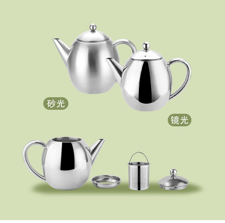 High-quality 304 stainless steel teapot tea brewing kettle with filter Scented tea pot wholesale