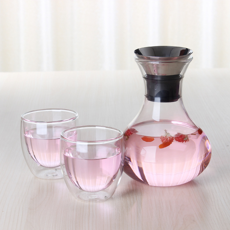 China factory Wholesale hand-blown decanter high borosilicate wine bottle glass jug heat-resistant juice jug decanter