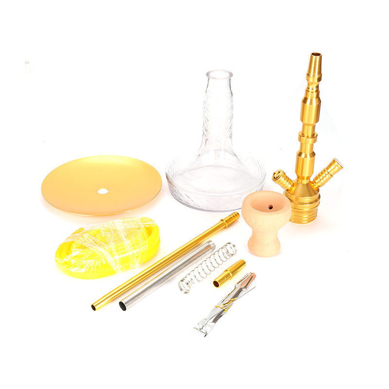 AMZ Premium Hookah Double Tube Full Hookah tube glass pot set shisha portable hookah accessories with custom logo