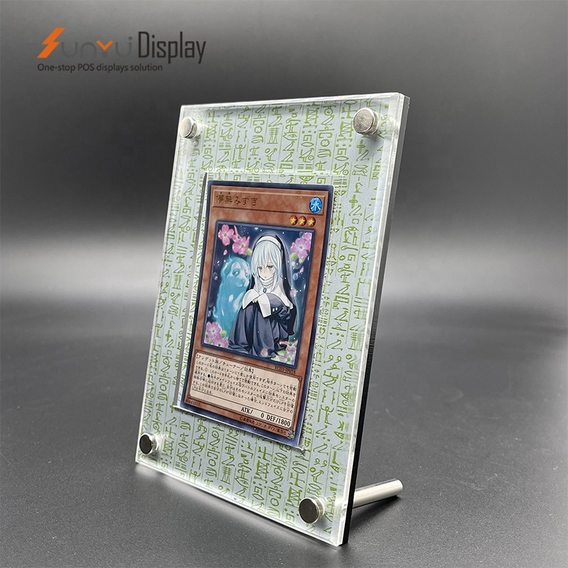 Sunyu  Display  Wholesale Custom Magnetic Square Acrylic Picture Pattern Box Display Clear Acrylic Display Holder