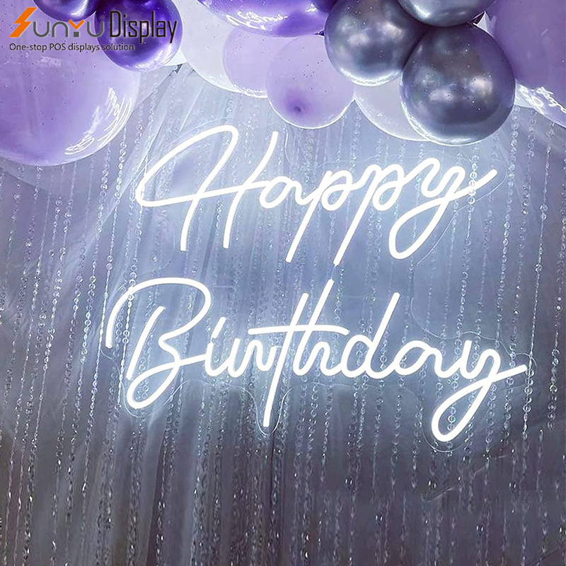 free design wholesale custom happy birthday acrylic led neon sign