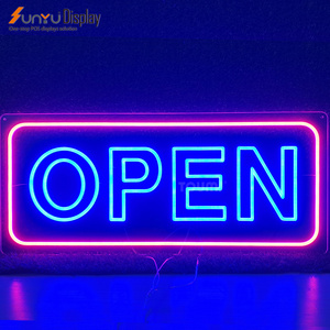 Outdoor indoor acrylic advertising LED light sign custom design of open neon signs, suitable for store decoration