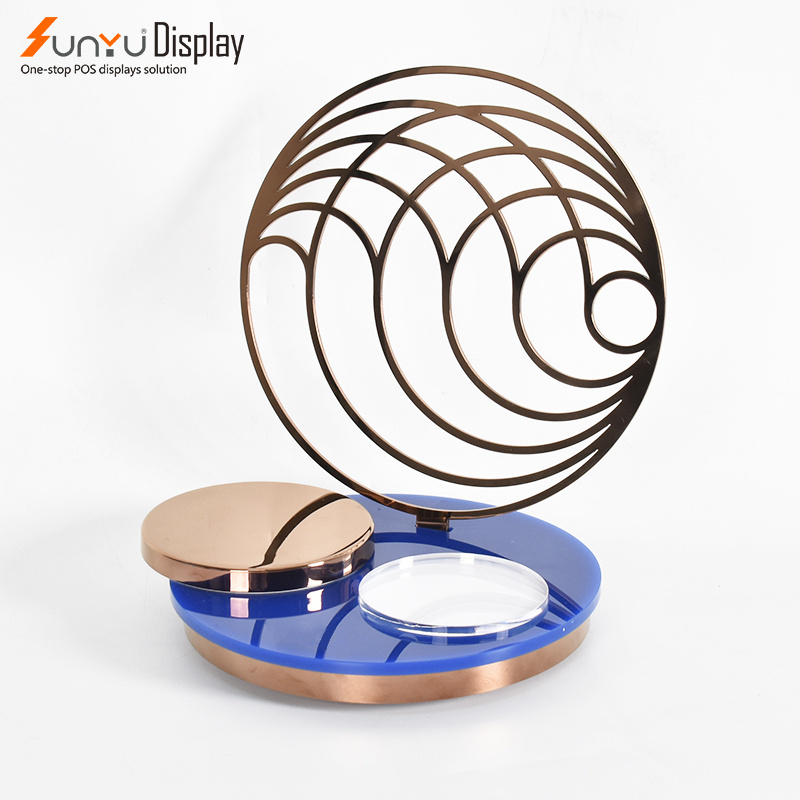 Shopping Mall Cosmetic Retail Store skincare Display  metal makeup  Counter table top  display stand shelf