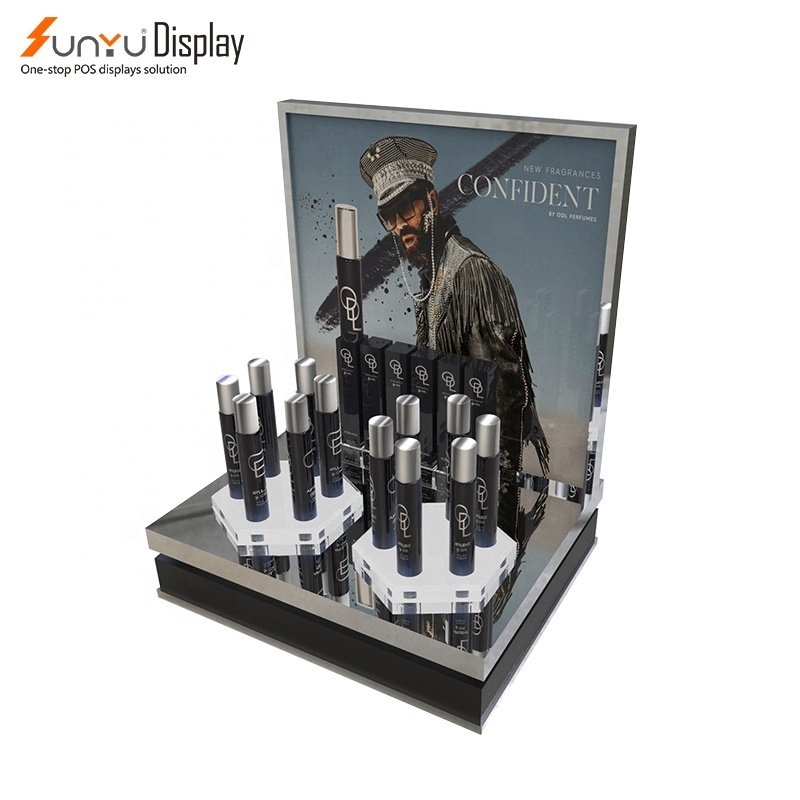 Manufactory wholesale custom business cosmetic makeup perfume display stand acrylic display for exhibition