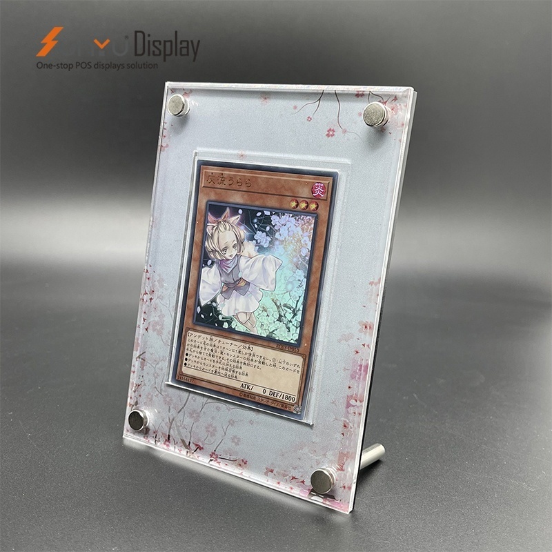 Sunyu  Display  Wholesale Custom Magnetic Square Acrylic Picture Pattern Box Display Clear Acrylic Display Holder