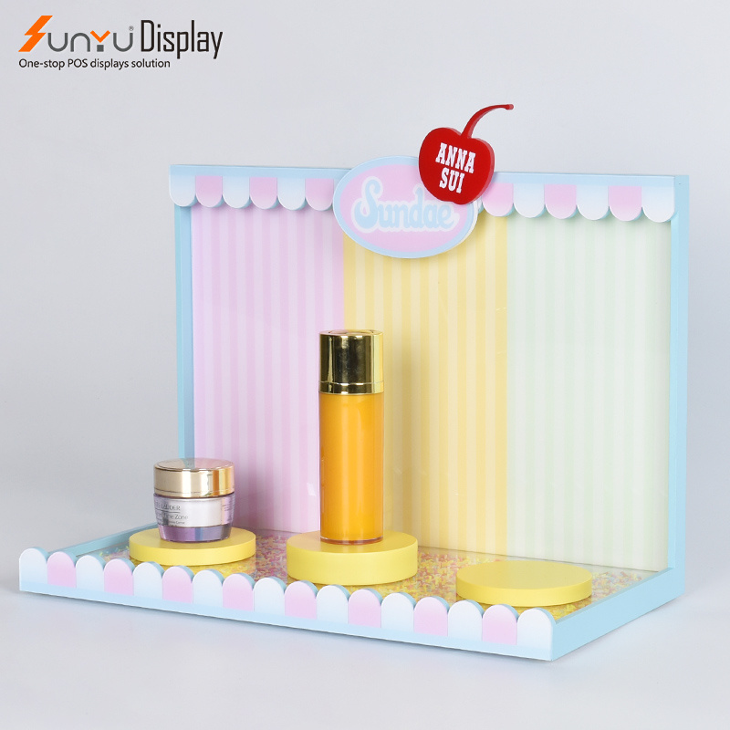 New Design Perfume Display Stand Countertop Custom Acrylic Cosmetic Makeup Display Stand Retail