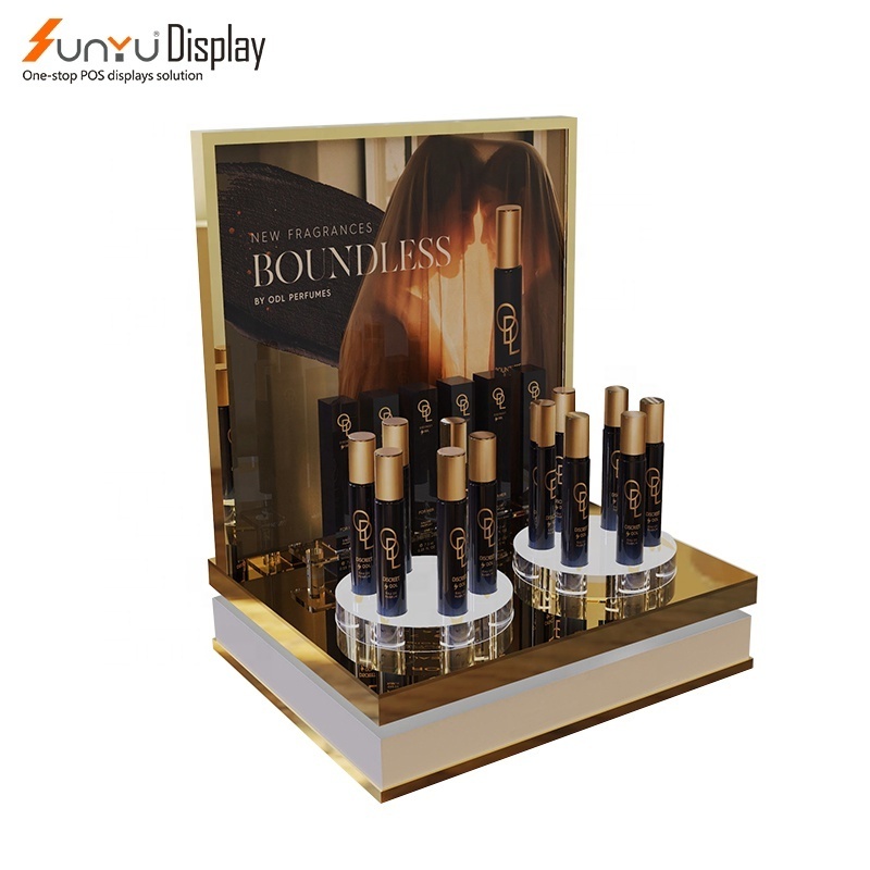 Manufactory wholesale custom business cosmetic makeup perfume display stand acrylic display for exhibition