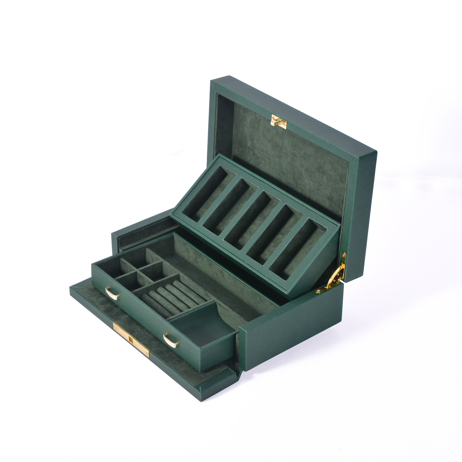 jewelry storage box organizer jewelry drawer box luxury jewelry box with fingerprint lock